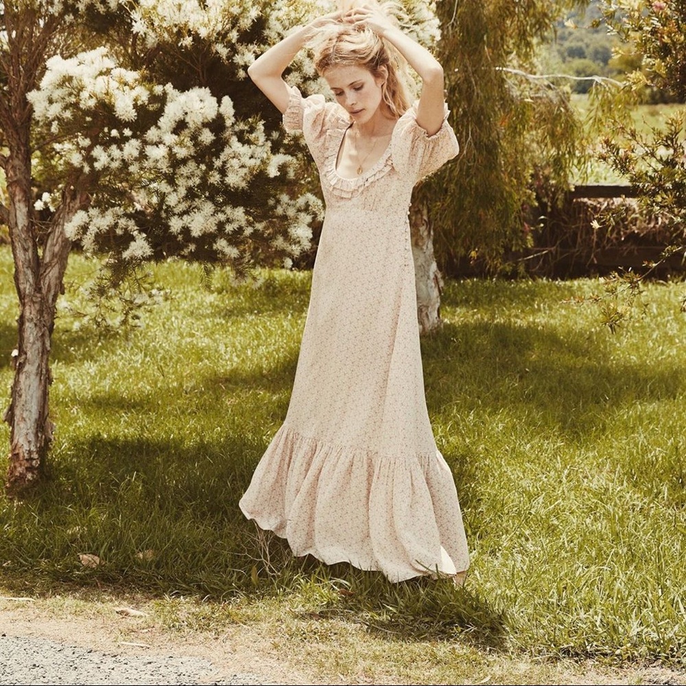 Doen Olive dress. Martha’s Garden peach XL